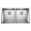 Quatrus R15 32" 50/50 Double Bowl Undermount Stainless Steel Kitchen Sink, 443149