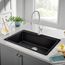 Liven SILGRANIT 33" Super Single Dual Mount Kitchen Sink, 443194 (Coal Black)