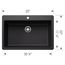 Liven SILGRANIT 33" Super Single Dual Mount Kitchen Sink, 443194 (Coal Black)