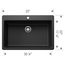Liven SILGRANIT 33" Super Single Dual Mount Kitchen Sink, 443195 (Anthracite)