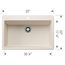 Liven SILGRANIT 33" Super Single Dual Mount Kitchen Sink, 443201 (Soft White)