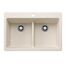 Liven SILGRANIT 33" 50/50 Double Bowl Dual Mount Kitchen Sink w/ Low Divide, 443209 (Soft White)