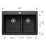 Liven SILGRANIT 33" 60/40 Double Bowl Dual Mount Kitchen Sink w/ Low Divide, 443211 (Anthracite)