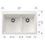 Liven SILGRANIT 33" 60/40 Double Bowl Dual Mount Kitchen Sink w/ Low Divide, 443213 (White)
