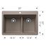 Liven SILGRANIT 33" 60/40 Double Bowl Dual Mount Kitchen Sink w/ Low Divide, 443214 (Truffle)