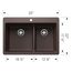 Liven SILGRANIT 33" 60/40 Double Bowl Dual Mount Kitchen Sink w/ Low Divide, 443215 (Cafe)