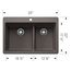Liven SILGRANIT 33" 60/40 Double Bowl Dual Mount Kitchen Sink, Low Divide, 443216 (Volcano Gray)