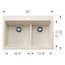 Liven SILGRANIT 33" 60/40 Double Bowl Dual Mount Kitchen Sink w/ Low Divide, 443217 (Soft White)
