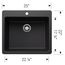 Liven SILGRANIT 25" Single Bowl Dual Mount Kitchen Sink, 443218 (Coal Black)