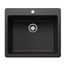 Liven SILGRANIT 25" Single Bowl Dual Mount Kitchen Sink, 443219 (Anthracite)