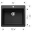 Liven SILGRANIT 25" Single Bowl Dual Mount Kitchen Sink, 443219 (Anthracite)