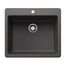 Liven SILGRANIT 25" Single Bowl Dual Mount Kitchen Sink, 443220 (Cinder)