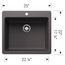 Liven SILGRANIT 25" Single Bowl Dual Mount Kitchen Sink, 443220 (Cinder)