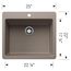 Liven SILGRANIT 25" Single Bowl Dual Mount Kitchen Sink, 443222 (Truffle)