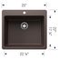 Liven SILGRANIT 25" Single Bowl Dual Mount Kitchen Sink, 443223 (Cafe)