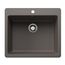 Liven SILGRANIT 25" Single Bowl Dual Mount Kitchen Sink, 443224 (Volcano Gray)