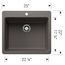 Liven SILGRANIT 25" Single Bowl Dual Mount Kitchen Sink, 443224 (Volcano Gray)