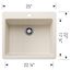 Liven SILGRANIT 25" Single Bowl Dual Mount Kitchen Sink, 443225 (Soft White)