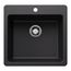 Liven SILGRANIT 21" Single Bowl Dual Mount Kitchen Sink, 443226 (Coal Black)