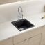 Liven SILGRANIT 21" Single Bowl Dual Mount Kitchen Sink, 443226 (Coal Black)