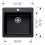 Liven SILGRANIT 21" Single Bowl Dual Mount Kitchen Sink, 443226 (Coal Black)