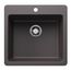 Liven SILGRANIT 21" Single Bowl Dual Mount Kitchen Sink, 443228 (Cinder)