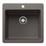 Liven SILGRANIT 21" Single Bowl Dual Mount Kitchen Sink, 443232 (Volcano Gray)