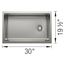Inteos 30" Single Bowl Reversible Undermount Workstation Kitchen Sink - Stainless Steel, 443299