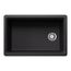 Inteos SILGRANIT 30"  Single Bowl Reversible Undermount Workstation Kitchen Sink - Coal Black, 443303