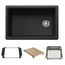 Inteos SILGRANIT 30"  Single Bowl Reversible Undermount Workstation Kitchen Sink - Anthracite, 443304