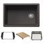 Inteos SILGRANIT 30"  Single Bowl Reversible Undermount Workstation Kitchen Sink - Cinder, 443305