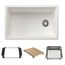 Inteos SILGRANIT 30"  Single Bowl Reversible Undermount Workstation Kitchen Sink - White, 443306
