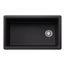 Inteos SILGRANIT 33"  Single Bowl Reversible Undermount Workstation Kitchen Sink - Coal Black, 443311