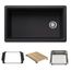 Inteos SILGRANIT 33"  Single Bowl Reversible Undermount Workstation Kitchen Sink - Coal Black, 443311