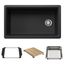 Inteos SILGRANIT 33"  Single Bowl Reversible Undermount Workstation Kitchen Sink - Anthracite, 443312