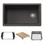 Inteos SILGRANIT 33"  Single Bowl Reversible Undermount Workstation Kitchen Sink - Cinder, 443313