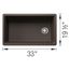 Inteos SILGRANIT 33"  Single Bowl Reversible Undermount Workstation Kitchen Sink - Café, 443316