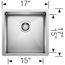Precision R10 17" Undermount Stainless Steel Bar Sink, 515638