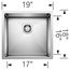 Precision R10 19" Single Bowl Undermount Stainless Steel Kitchen Sink