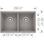 Precis SILGRANIT 29" 50/50 Double Bowl Undermount Kitchen Sink - Metallic Gray, 516319