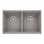 Precis SILGRANIT 29" 50/50 Double Bowl Undermount Kitchen Sink - Metallic Gray, 516319