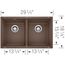 Precis SILGRANIT 29" 50/50 Double Bowl Undermount Kitchen Sink - Café, 516323