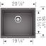 Precis SILGRANIT 21" Single Bowl Undermount Kitchen Sink - Cinder, 519049