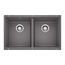 Precis SILGRANIT 29" 50/50 Double Bowl Undermount Kitchen Sink - Cinder, 519050