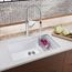 Precis Cascade SILGRANIT 29" Single Bowl Undermount Kitchen Sink with Colander - White, 519453