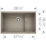 Precis Cascade SILGRANIT 29" Single Bowl Undermount Kitchen Sink with Colander - Truffle, 519456