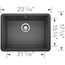 Precis SILGRANIT 24" Single Bowl Undermount Kitchen Sink - Anthracite, 522258