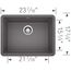 Precis SILGRANIT 24" Single Bowl Undermount Kitchen Sink - Cinder, 522412