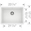 Precis SILGRANIT 24" Single Bowl Undermount Kitchen Sink - White, 522414