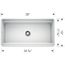 Profina 36" Single Bowl Apron-Front Fireclay Farmhouse Sink - White, 523026